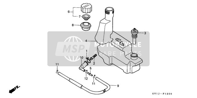 Honda SA50 1990 Öltank für ein 1990 Honda SA50